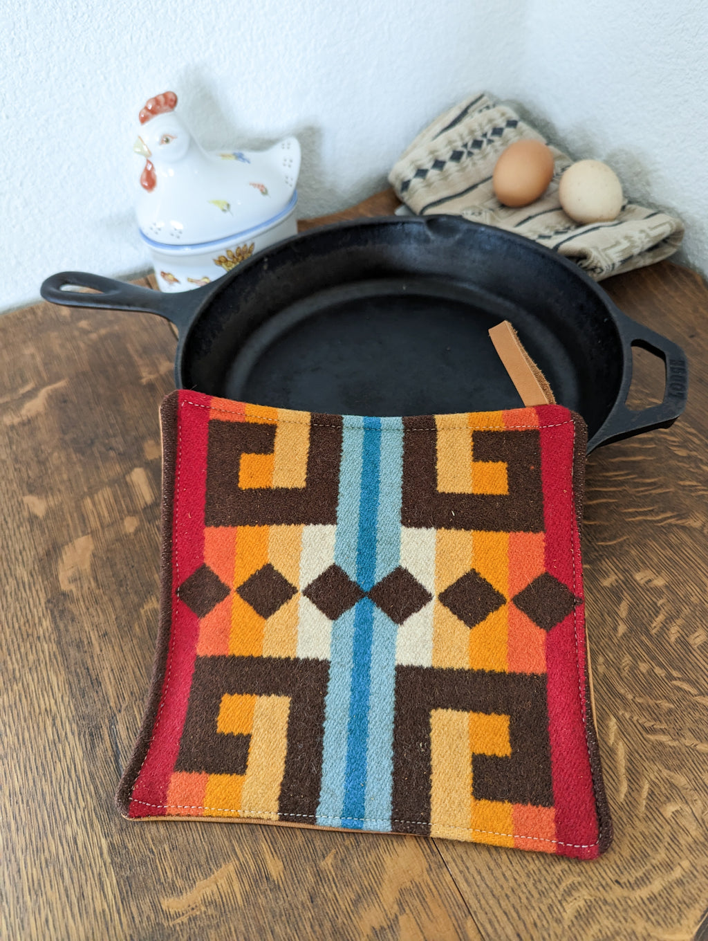 Potholder Pendleton Wool and Leather (Rio)