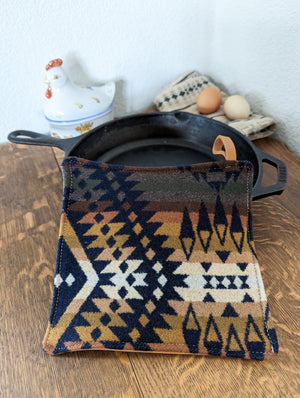 Potholder Pendleton Wool and Leather (Trail)