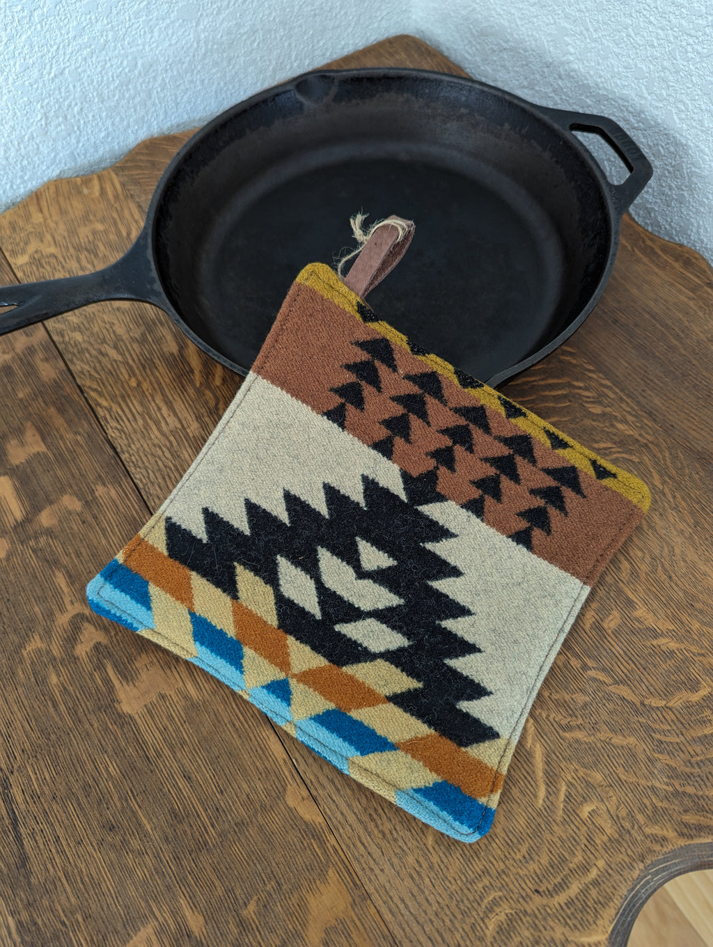 Potholder Pendleton Wool and Leather (Fields)