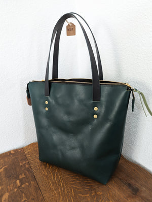 Zippered Belle Tote - Hunter Green