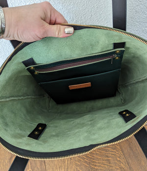 Zippered Belle Tote - Hunter Green