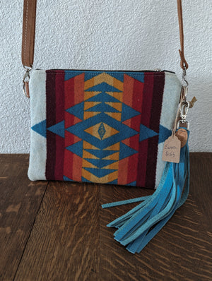 Sanora cross body - Overall Turquoise w/ Tassel