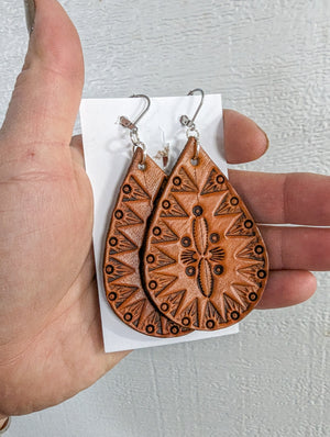 Leather earrings - Large