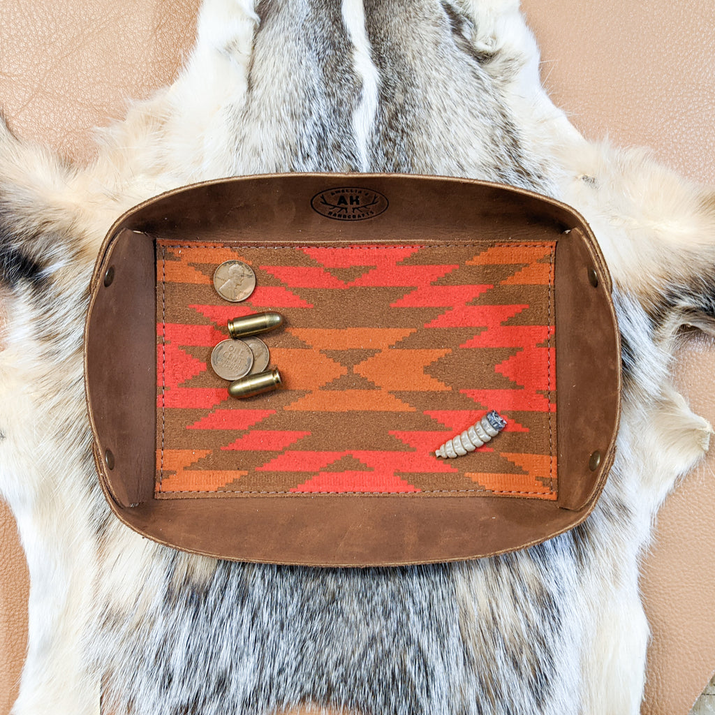 Leather Valet Tray - Leather Aztec