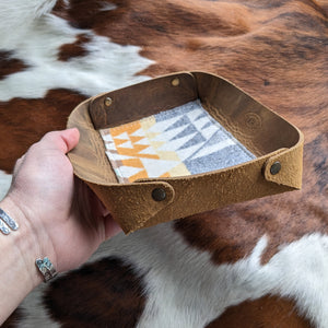 Leather Valet Tray - River